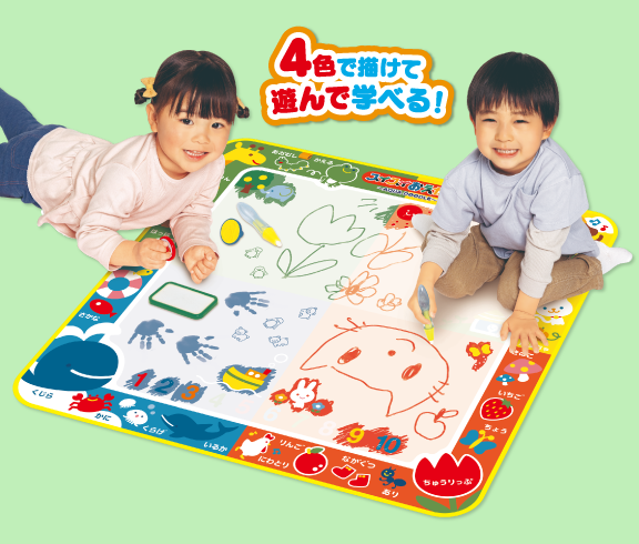 スイスイおえかき　カラフルシート　ペン2本＆スタンプセット　おえかき・いろ・ことば・ぬりえ・すうじ